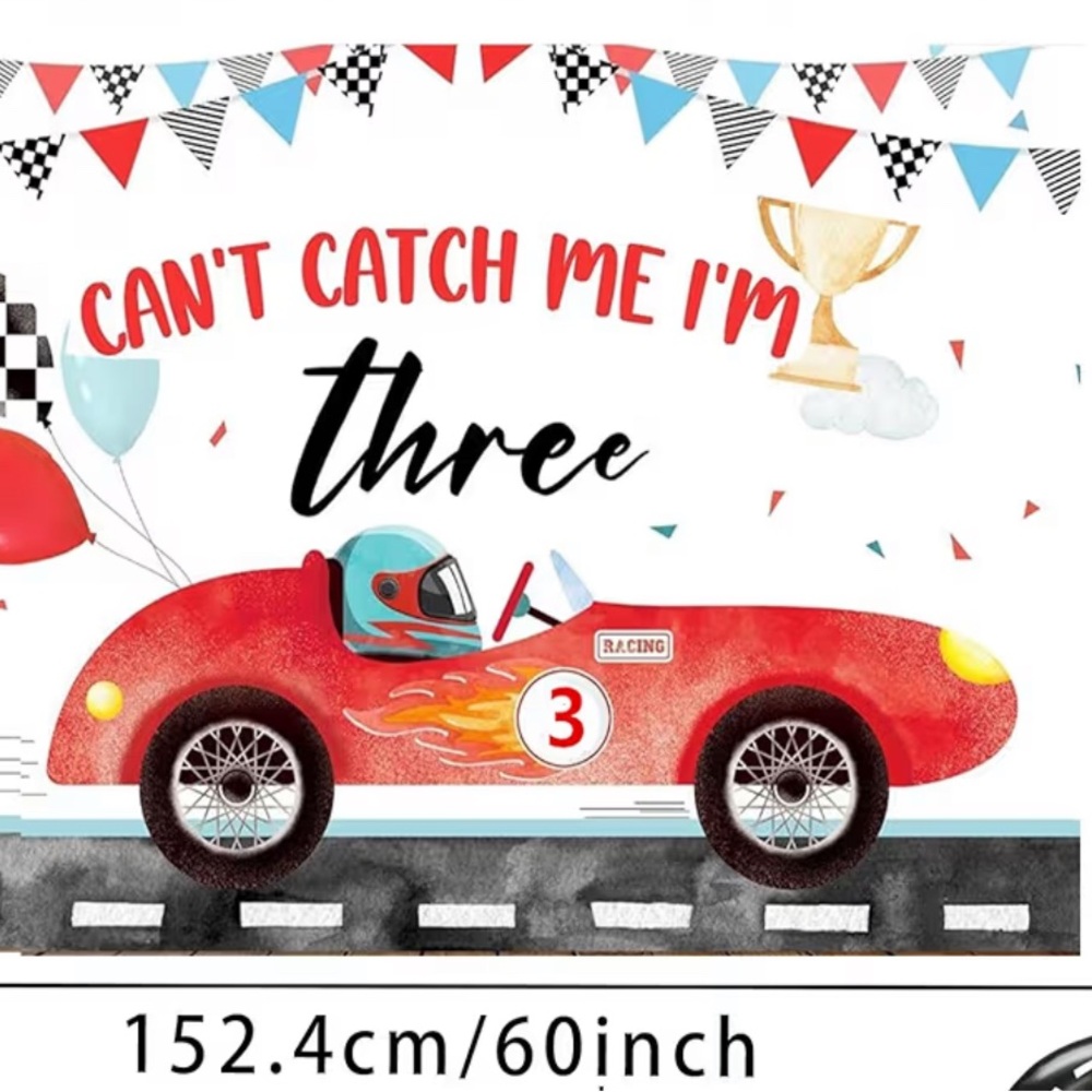 Race Car Themed Birthday Banner